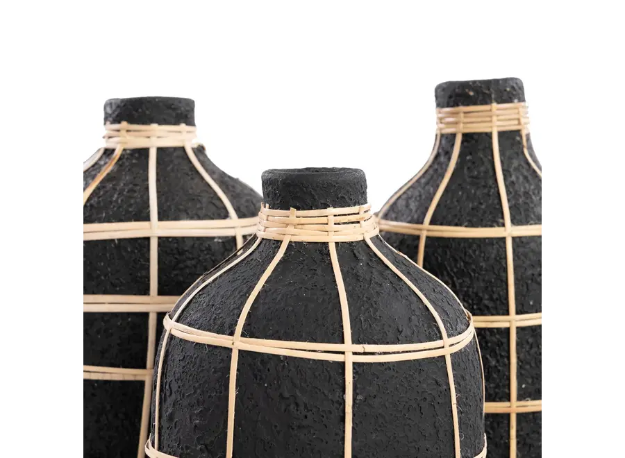 Die Whoopy Vase - Schwarz Natur - M