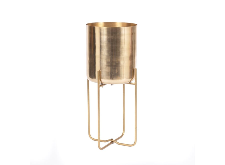 The Brass Planter on Stand - Brass - L