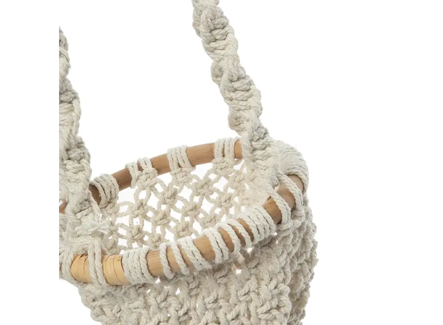 The Twisted Macramé Plant Holder - Natural White -S