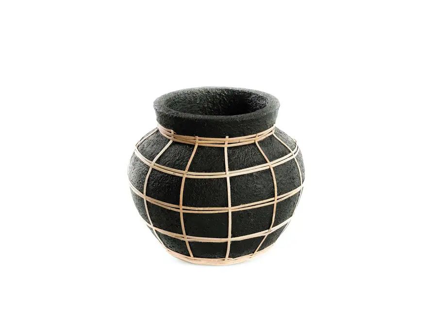 The Belly Vase - Black Natural - S