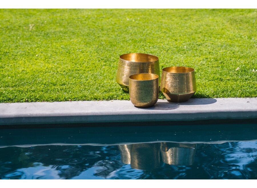 The Hammered Planter - Brass - L