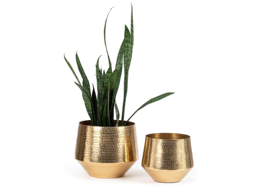 The Hammered Planter - Brass - L