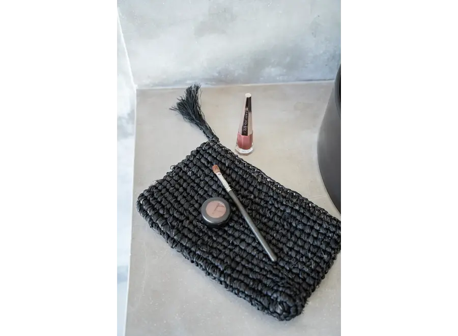 The Raffia Clutch - Black - S