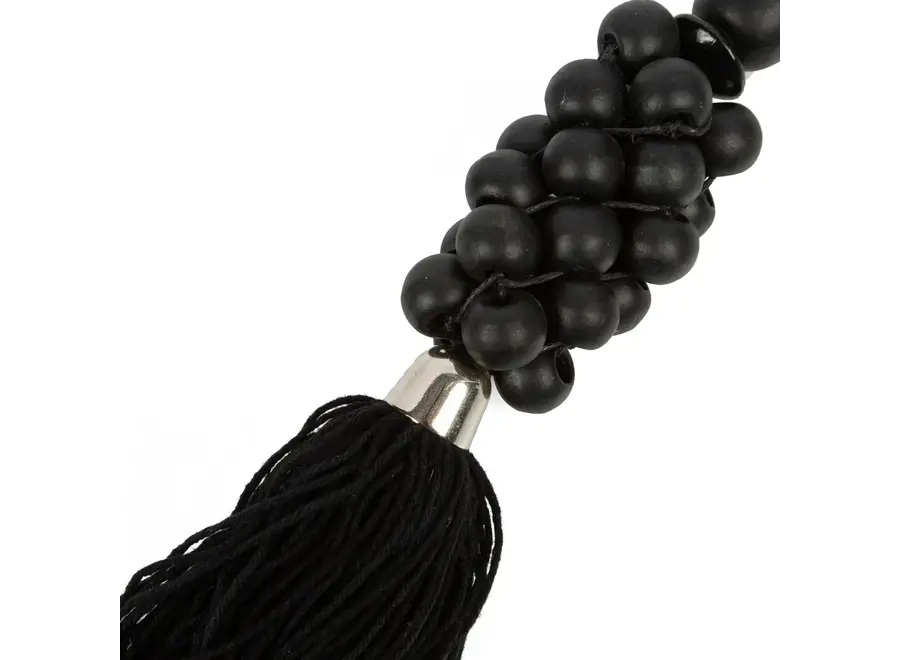 The Wooden Beads Keychain - Black