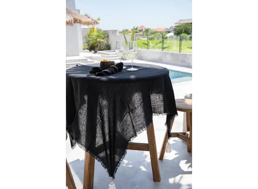 The Linen Tablecloth - Black - 150x200