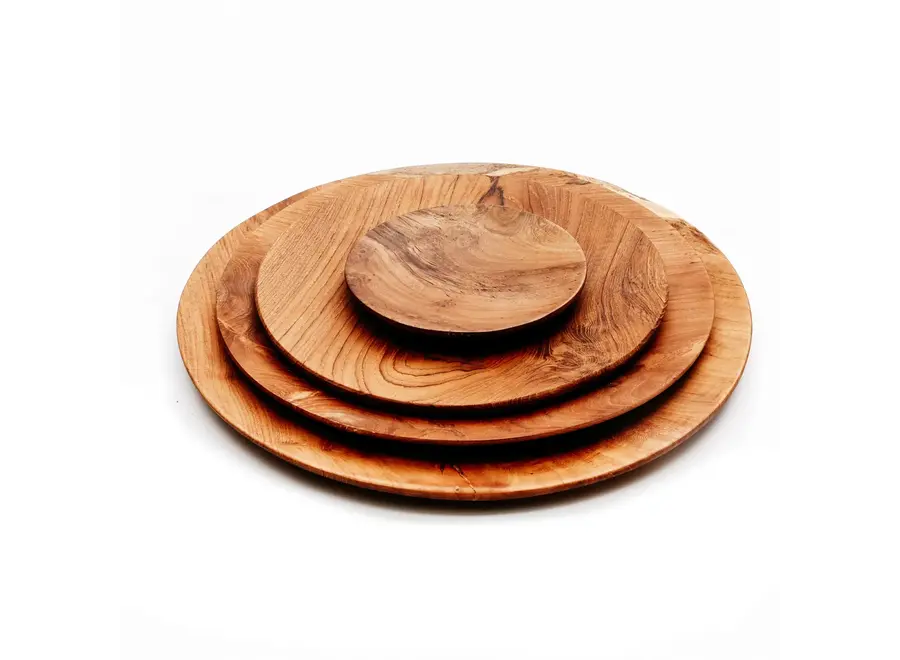 The Teak Root Round Plate - M