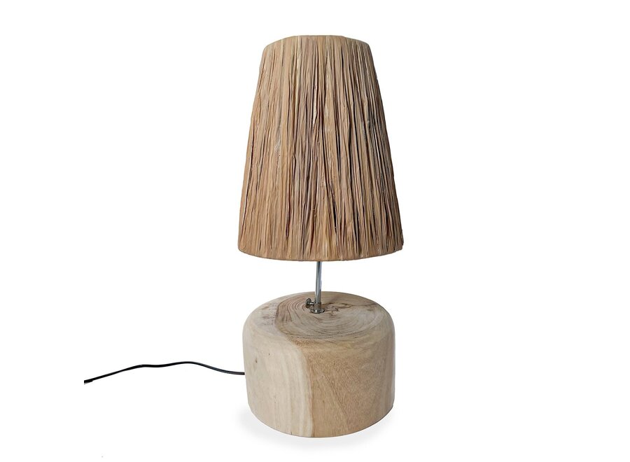 Die Grass Teak Wood Tischlampe - Natur