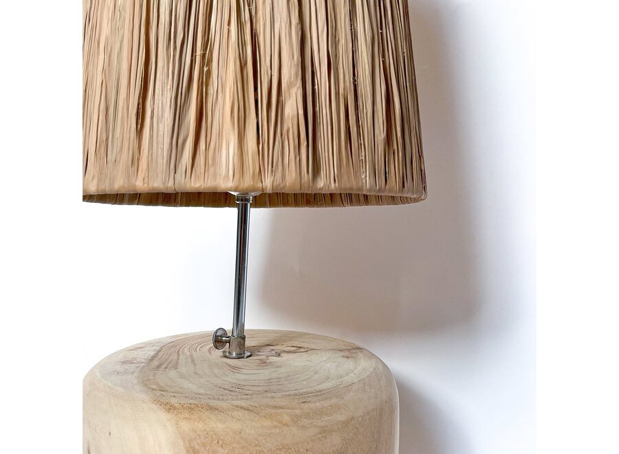 De Grass Teak Wood Tafellamp - Naturel