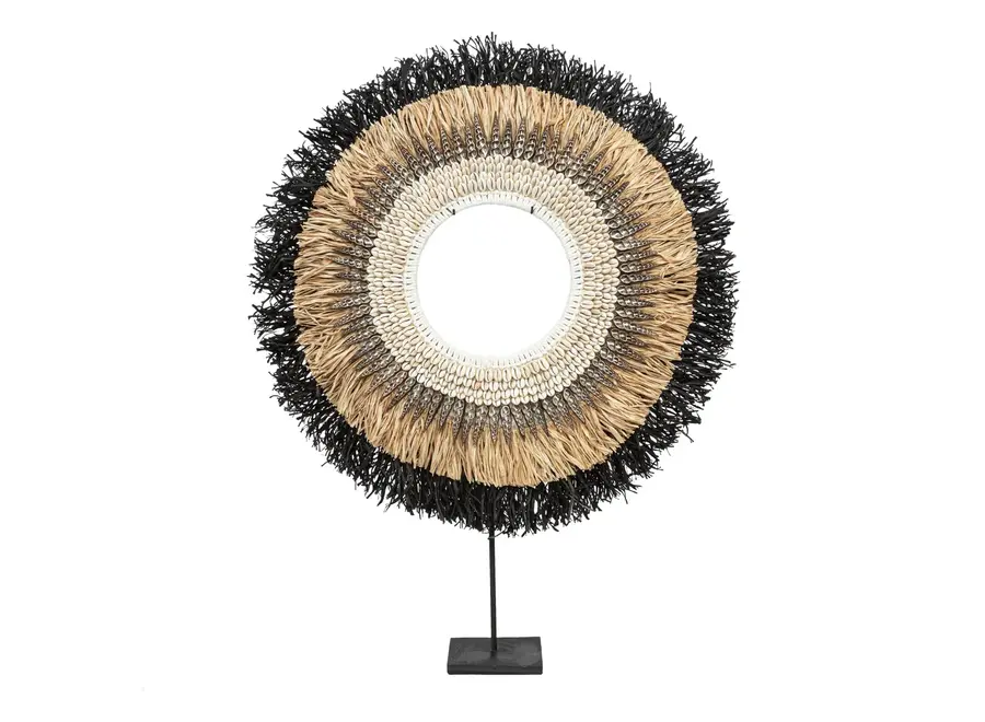 The Mojo Raffia On Stand - Natural Black - L