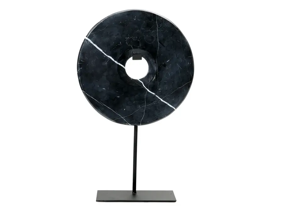 El Disco de Mármol Sobre Pedestal - Negro - L