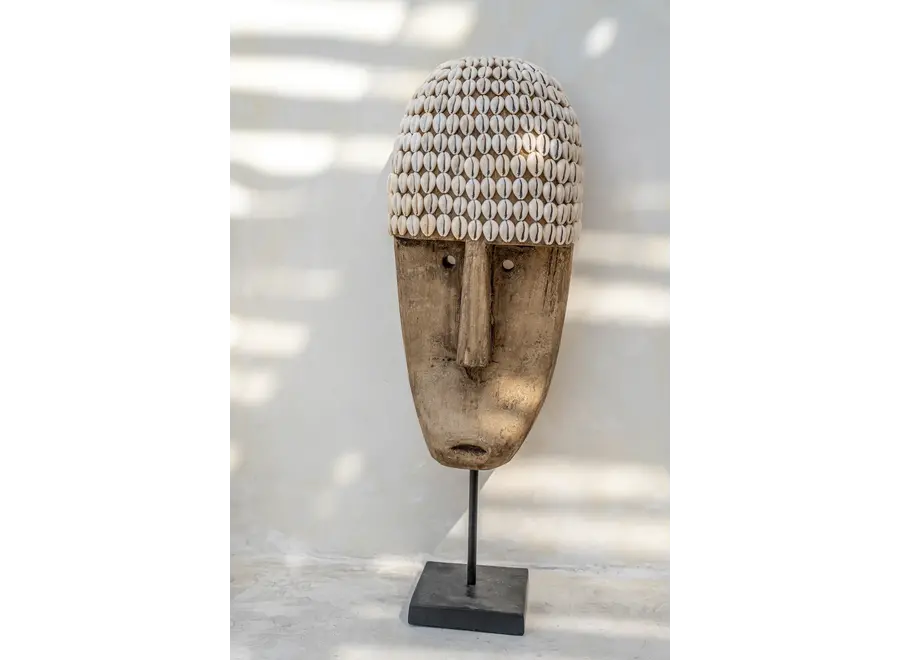 The Cowrie Mask on Stand - Large