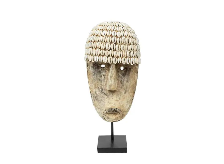 The Cowrie Mask on Stand - Medium
