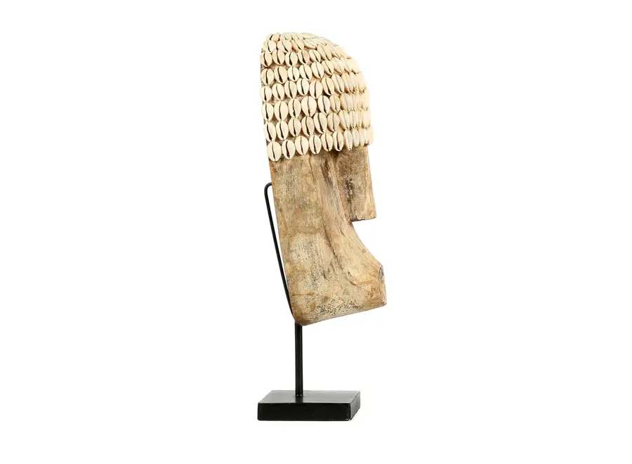 The Cowrie Mask on Stand - Medium