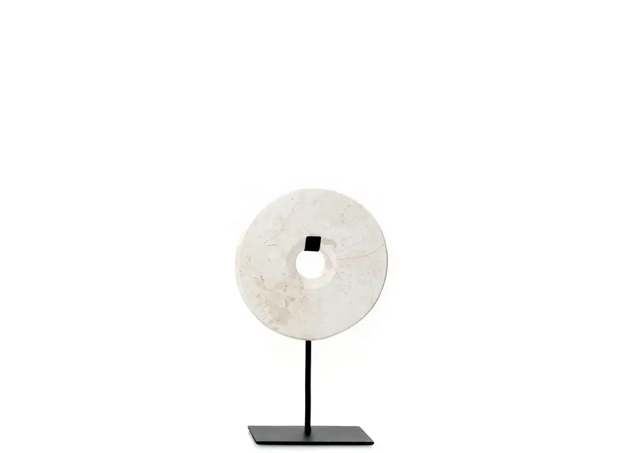The Marble Disc on Stand - White - S