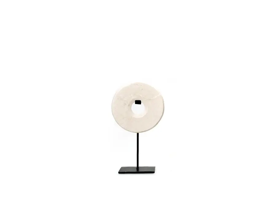 The Marble Disc on Stand - White - S