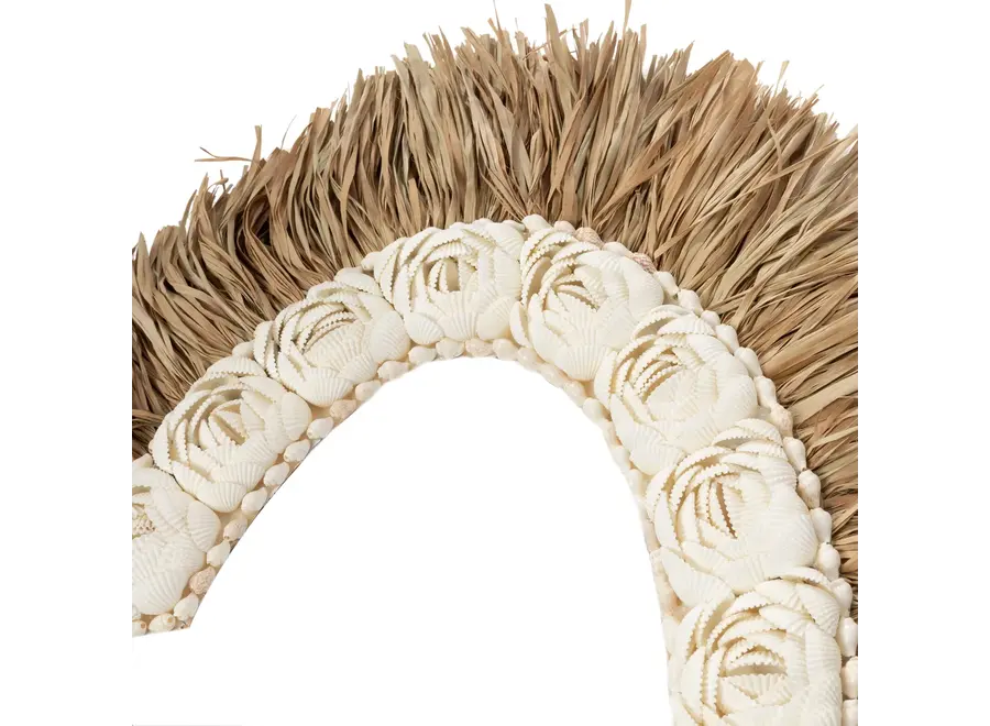 The Raffia Shell Heart - Natural White - L