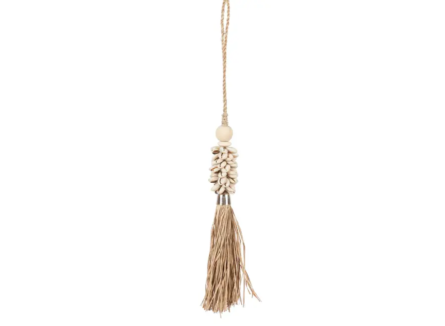 The Cowrie and Raffia Tassel - Natural