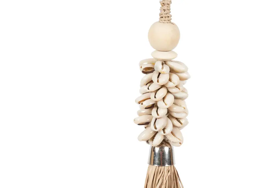 The Cowrie and Raffia Tassel - Natural