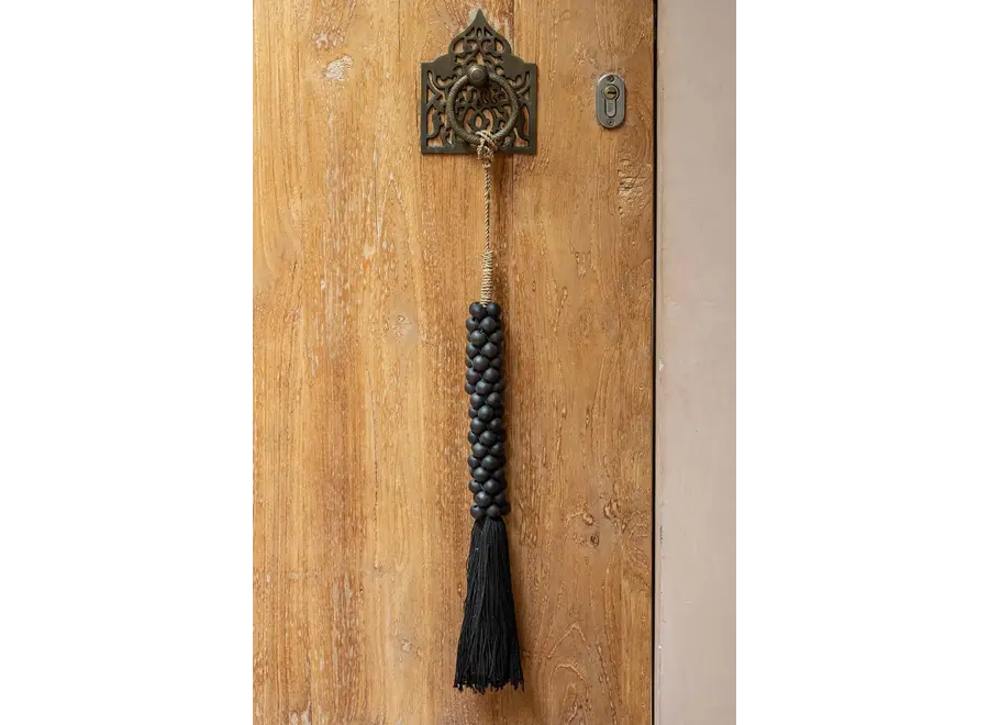 The Wooden Beads with Cotton Tassel - Black