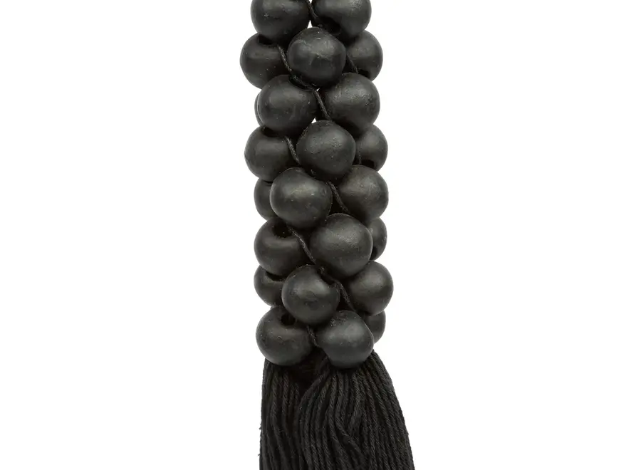 The Wooden Beads with Cotton Tassel - Black