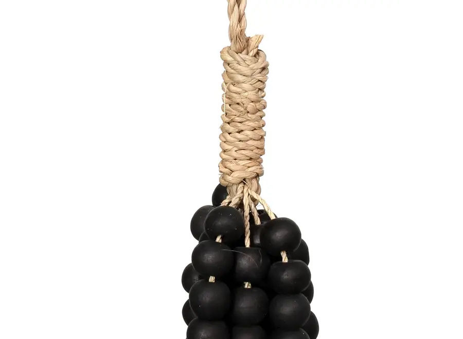 De Wooden Beads Hangdecoratie - Zwart