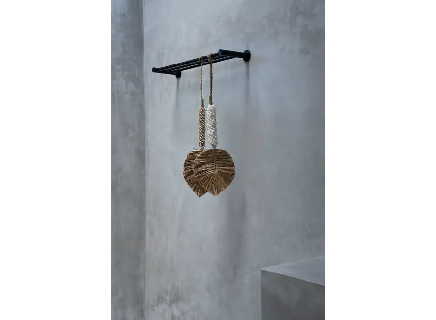 De Raffia & Schelpen Hangdecoratie - Wit Naturel