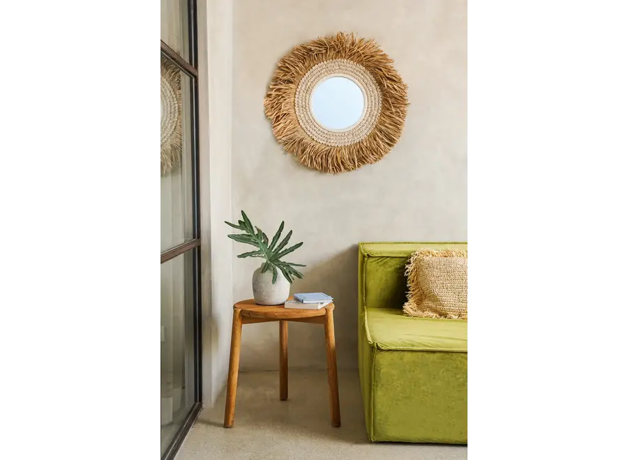 The Raffia Cowrie Mirror - Natural White