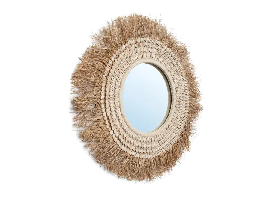 Lo Specchio Raffia Cowrie - Bianco Naturale