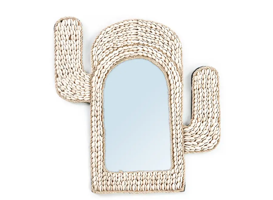 The Cactus Shell Mirror - White