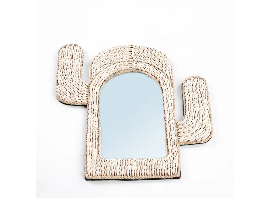 The Cactus Shell Mirror - White