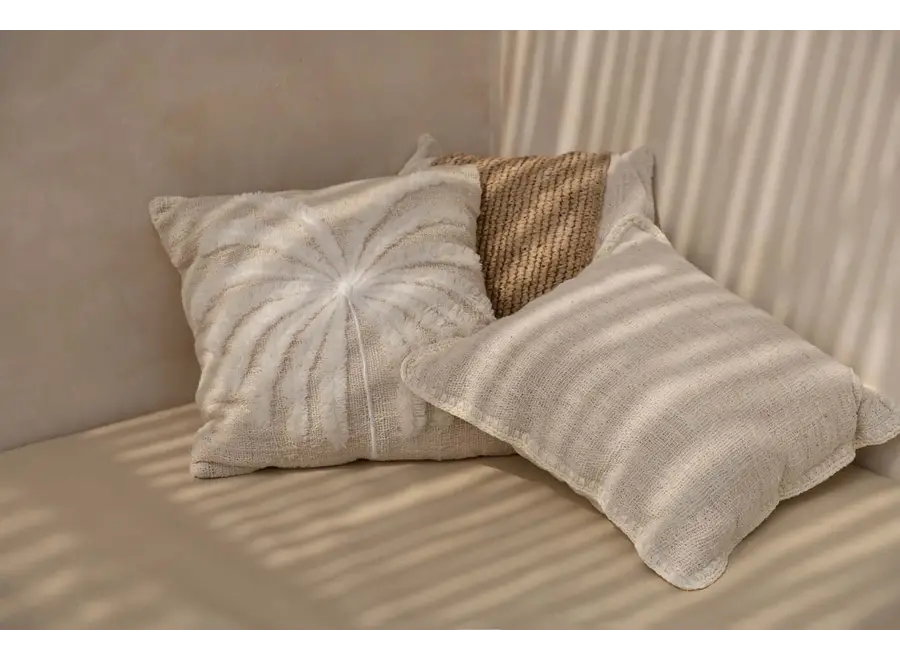 The Isla Palm Cushion Cover - Natural White