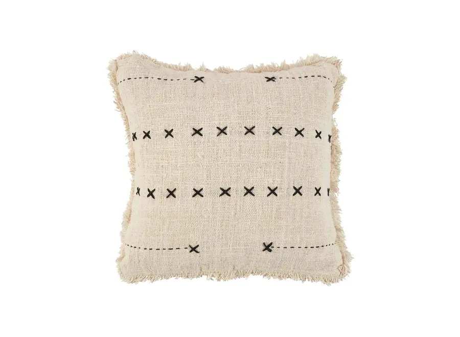 The French Kiss Cushion Cover - Natural Black