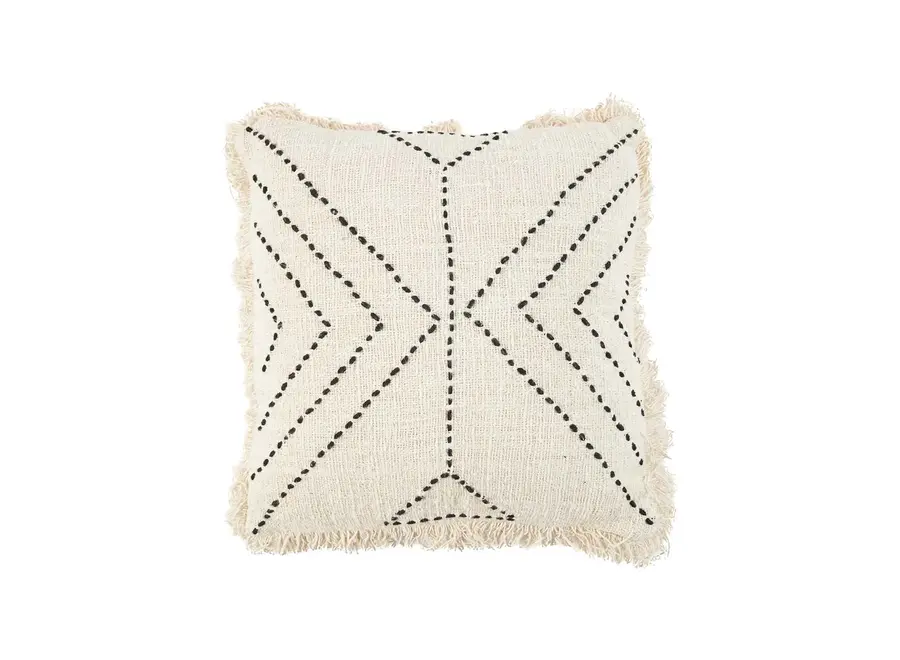 Housse De Coussin Tribal - Naturel Noir