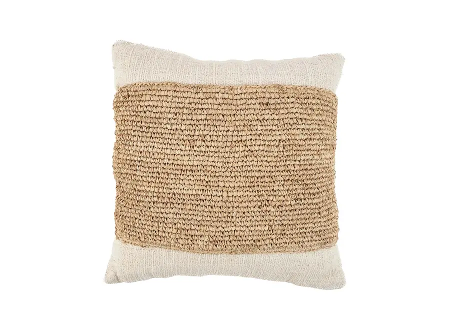 Housse De Coussin Raffia Stamp - Naturel