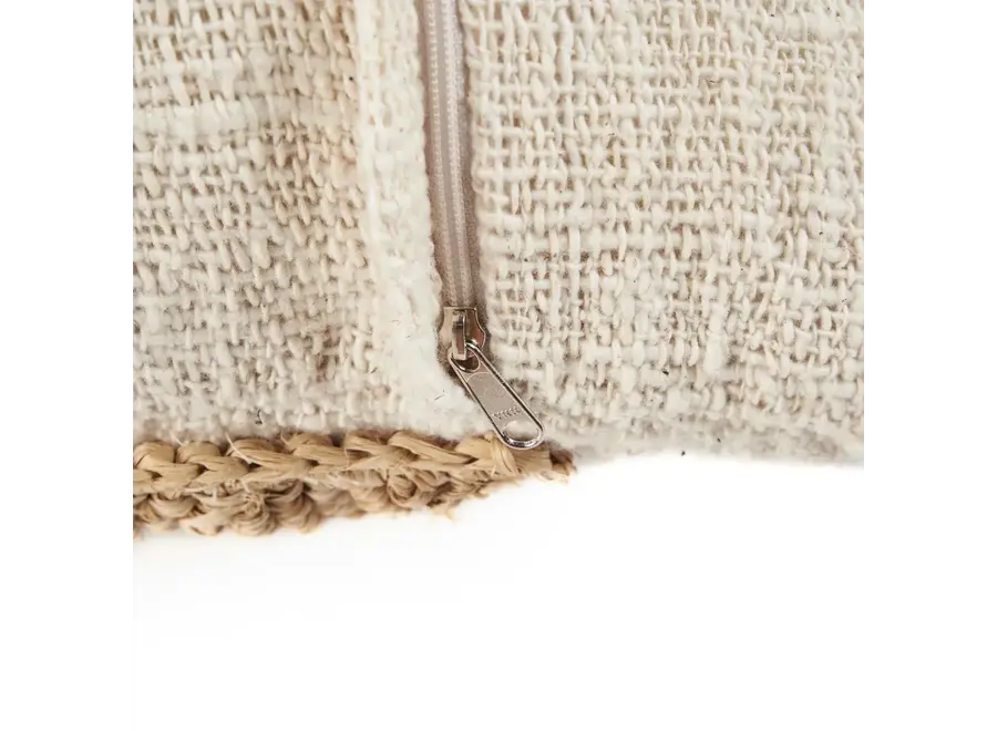 The Raffia Stamp Cushion Cover - Natural