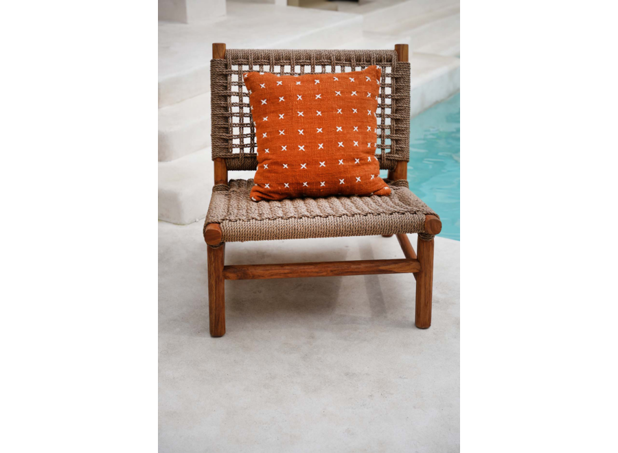 Copri cuscino Zillion Kiss - Terracotta Bianco