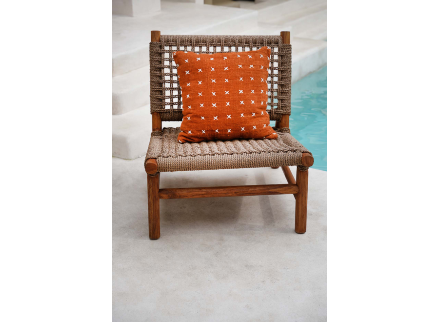 The Zillion Kiss Cushion Cover - Terracotta White