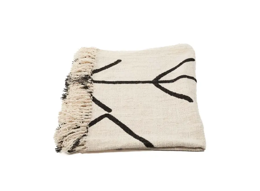 De Evil Eye Bedsprei - Naturel Zwart