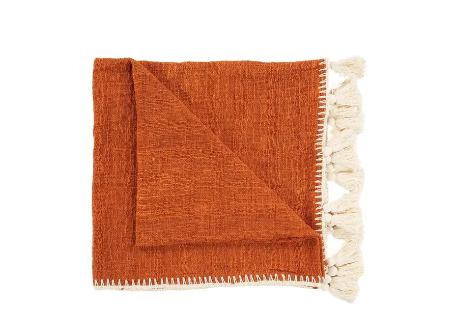 The Stitch Bed Throw - Terracotta