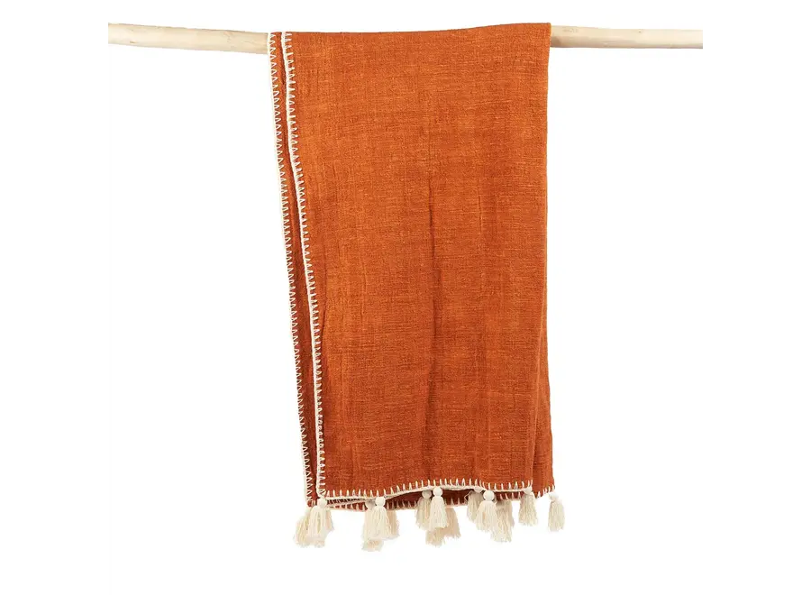 The Stitch Bed Throw - Terracotta