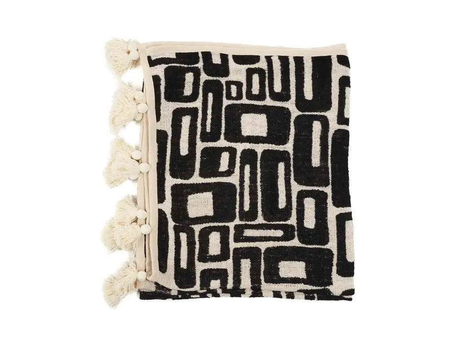 The Aztec Bed Throw - Natural Black