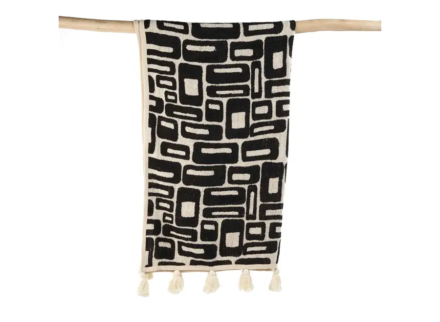 The Aztec Bed Throw - Natural Black