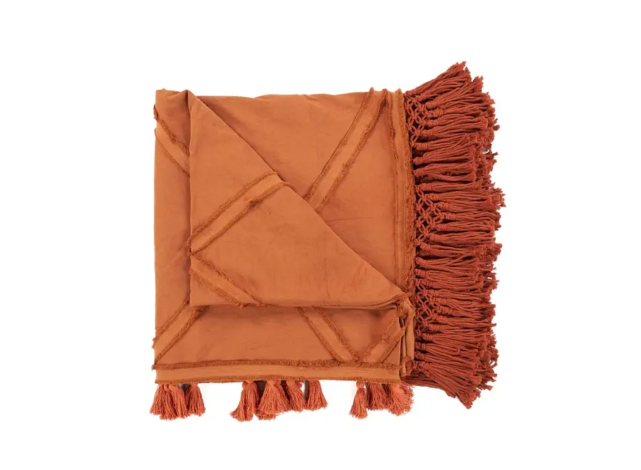 The Berber Bed Throw  - Terracotta