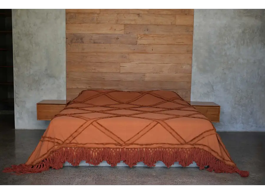 The Berber Bed Throw  - Terracotta