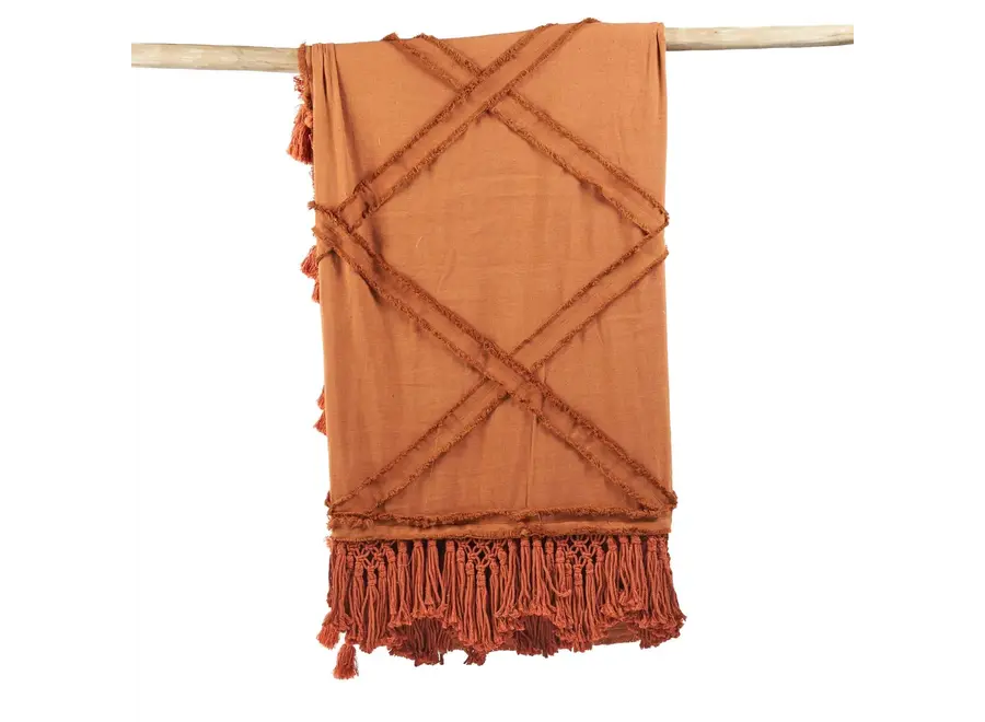 The Berber Bed Throw  - Terracotta