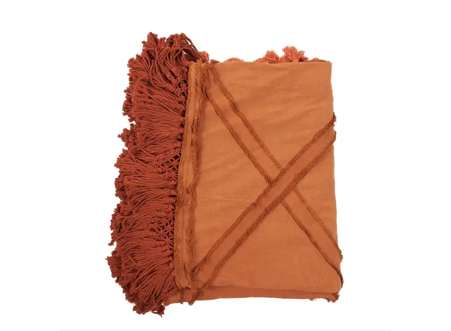 The Berber Bed Throw  - Terracotta