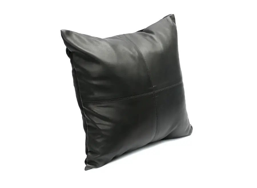 La Funda de Cojín Cuadrados de Cuero - Negro - 40x40