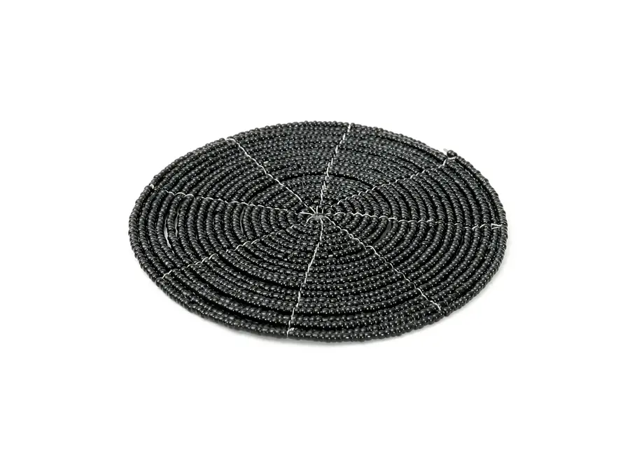 De Beaded Onderzetter - Zwart