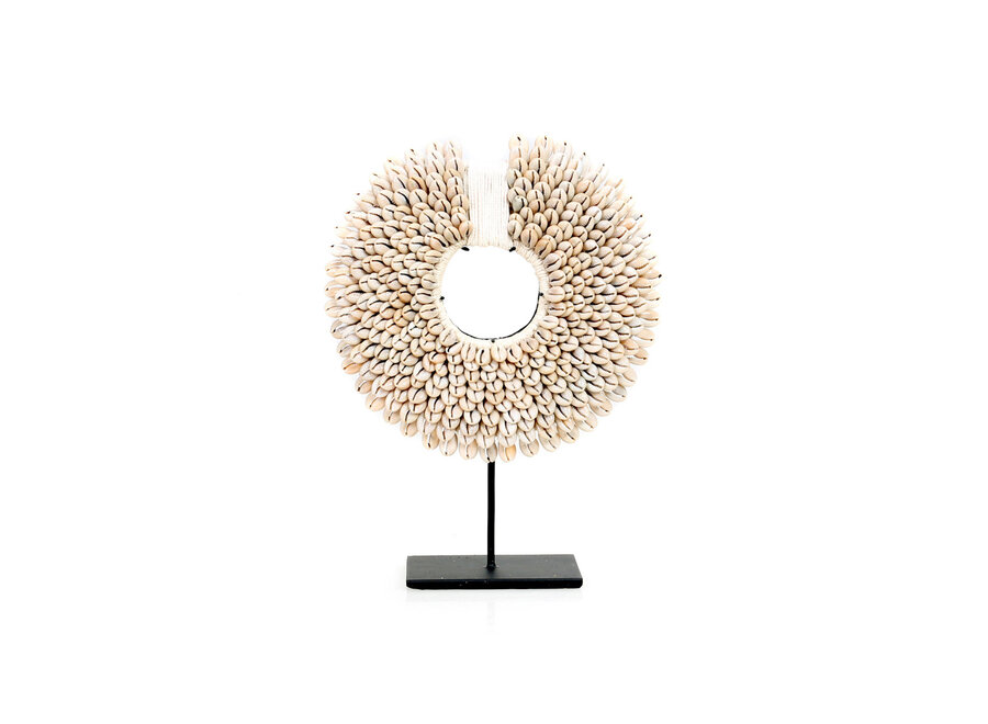 Le Disque De Coquillages Papua Sur Support - Blanc - S