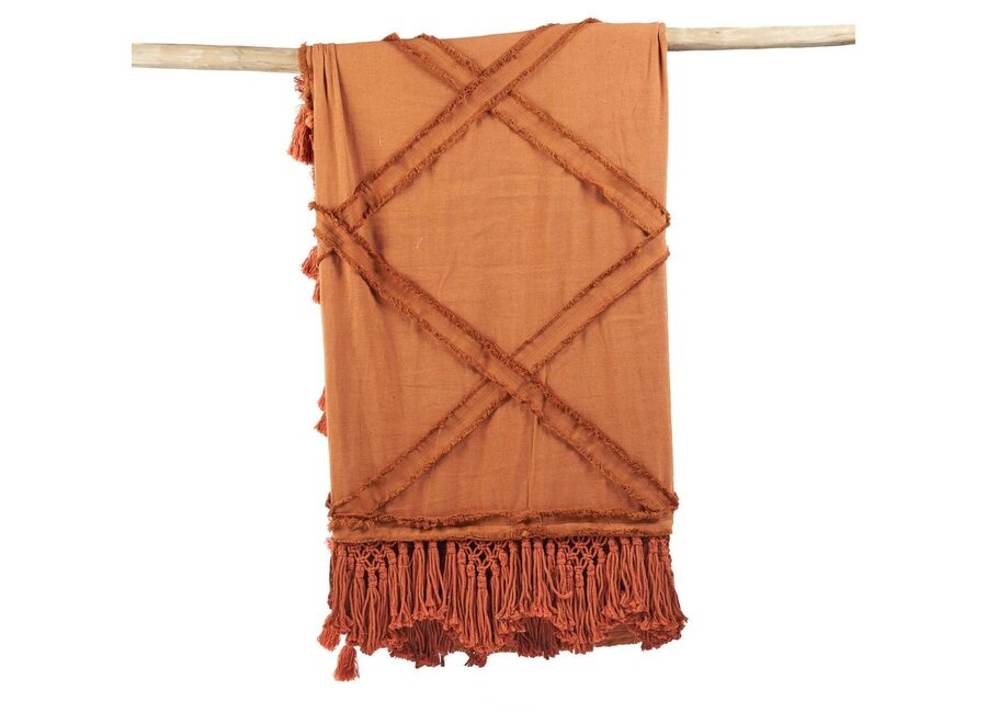 The Berber Bed Throw - Terracotta